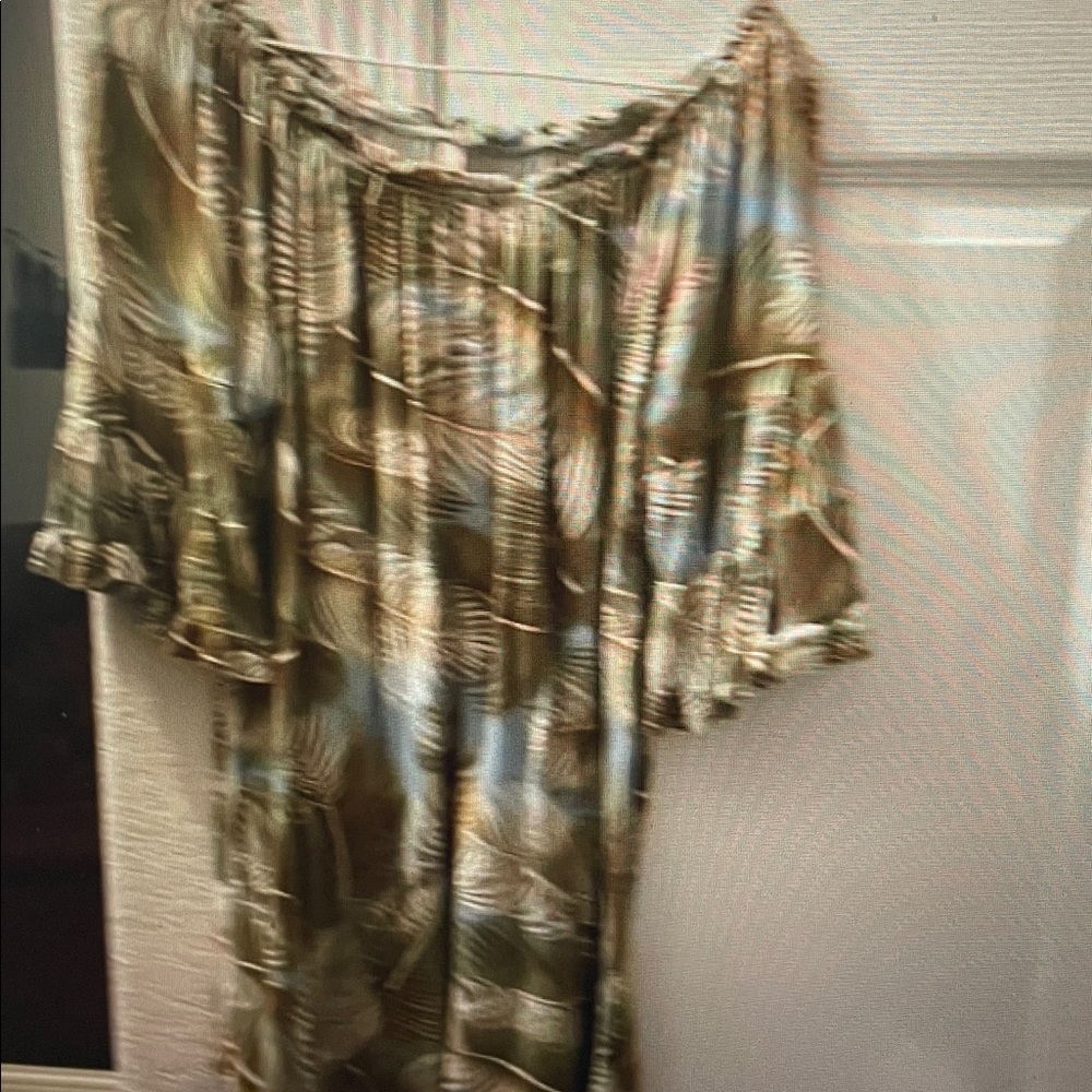 Coco Kelly tropical print blouse L